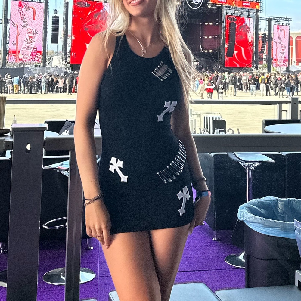 Black halter dress